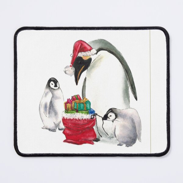 Item preview, Penguin family and Santa sack of gifts designed and sold by Fiona MacKay.