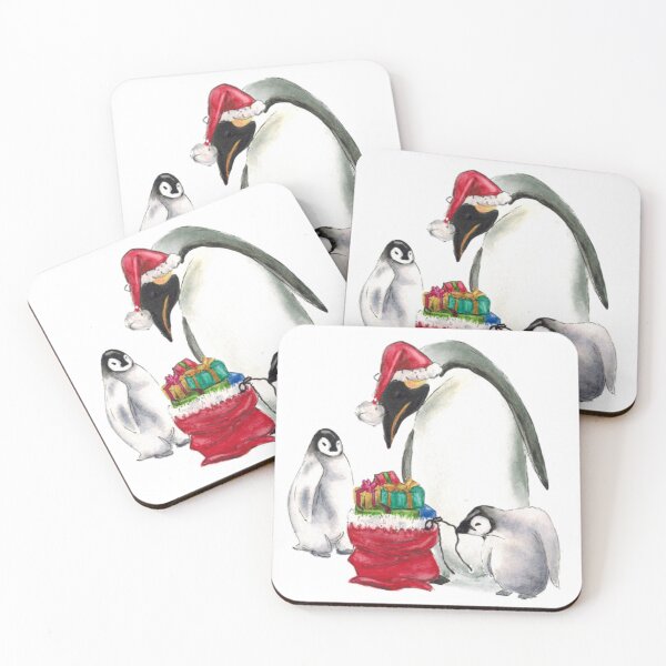 Item preview, Penguin family and Santa sack of gifts designed and sold by Fiona MacKay.
