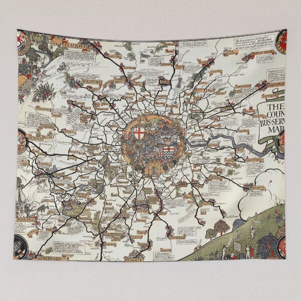Item preview, 1928 Vintage London Bus-Services Map designed and sold by Gin  Neko.