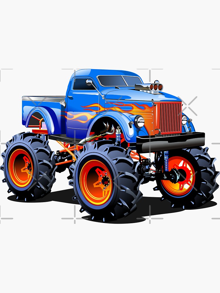 Cartoon Monster Truck Sticker for Sale by Mechanick