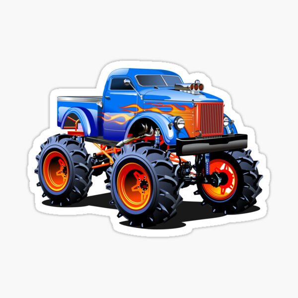 Black Cartoon Monster Truck Sticker