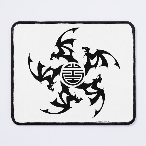Item preview, Wu Fu Bats (Five Lucky Bats) designed and sold by rhpotter.