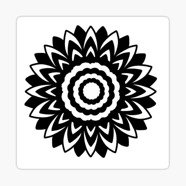Black Sunflower Sticker