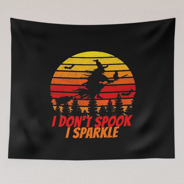 Item preview, I don't spook I sparkle halloween vintage sunset witch designed and sold by Nadey.