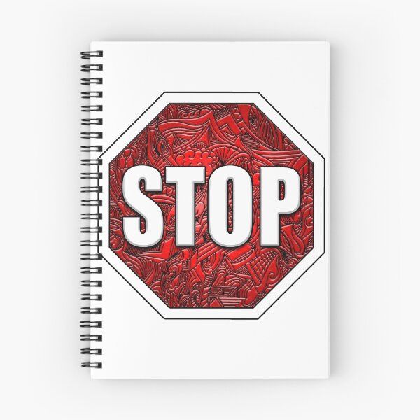 Item preview, STOP Sign Octagon Bold Beveled Artistic Zen Doodle RED WHITE designed and sold by DooodleGod.