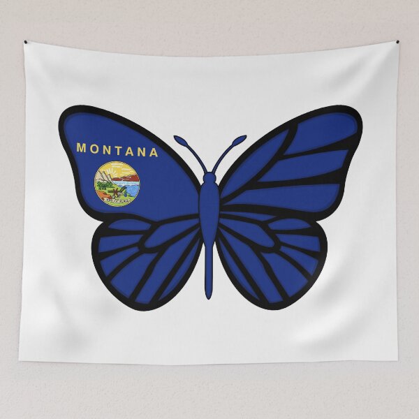 Item preview, State of Montana Flag Butterfly  designed and sold by Gsallicat.