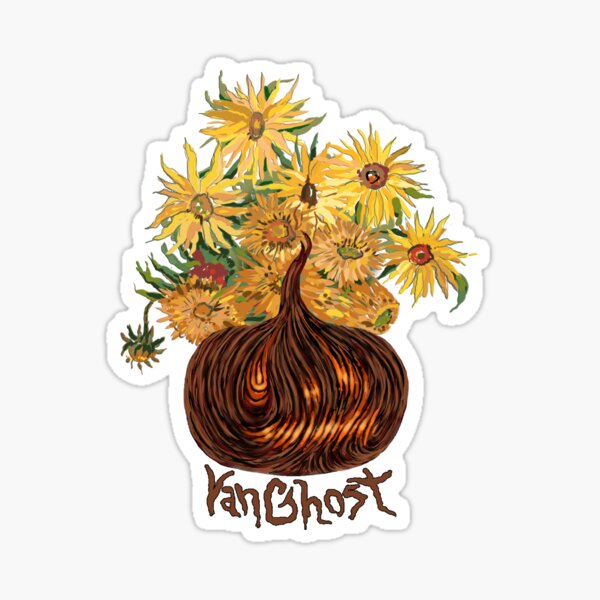 Van Ghost Artsy Halloween Design Sticker