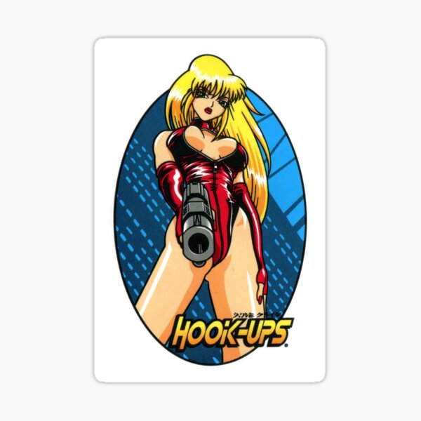 Vintage Anime Girl Hook Ups Sticker for Sale by ArchivedStore