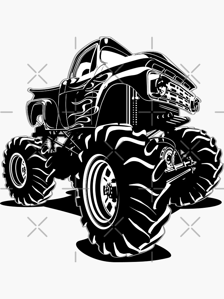 Cute blue monster truck cartoon illustration stainless steel water