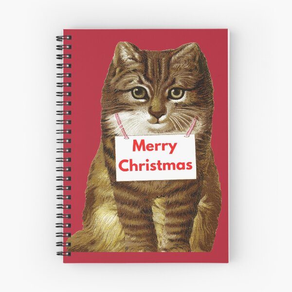 Item preview, Cute cat  kitten wishing Merry Christmas  designed and sold by RedThorThreads.
