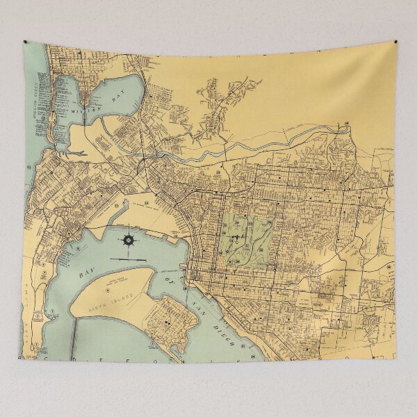 Artikelvorschau, 1935 Vintage Straßenkarte von San Diego entworfen und verkauft von Gin  Neko.