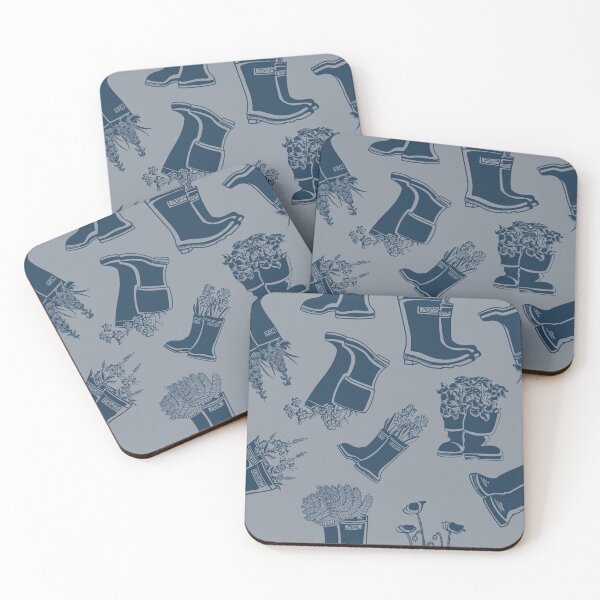 Item preview, Rain Boot Pattern Blue and Grey  designed and sold by Krystal  Thomas.