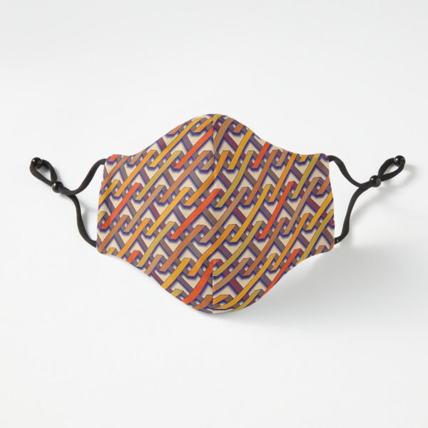 Orange and Brown Tangles Fitted 3-Layer