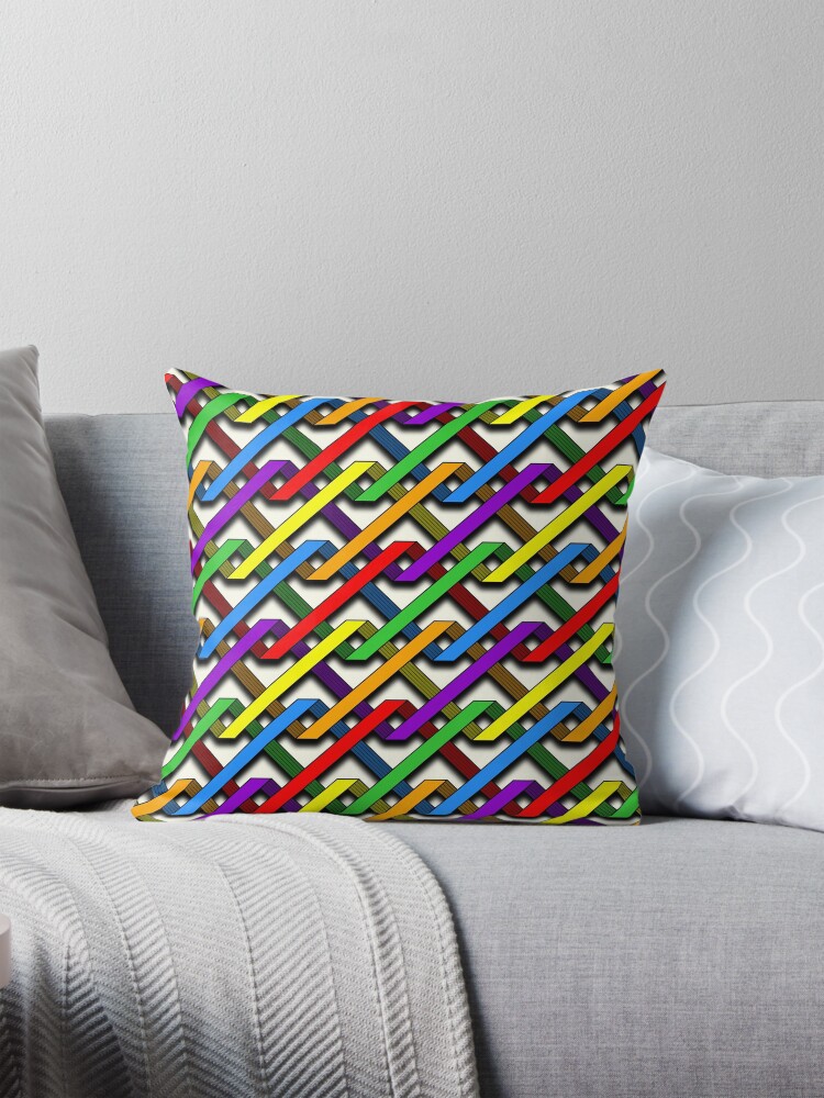 Thumbnail 1 of 4, Pillow, Pride Tangles designed and sold by MathenaArt.