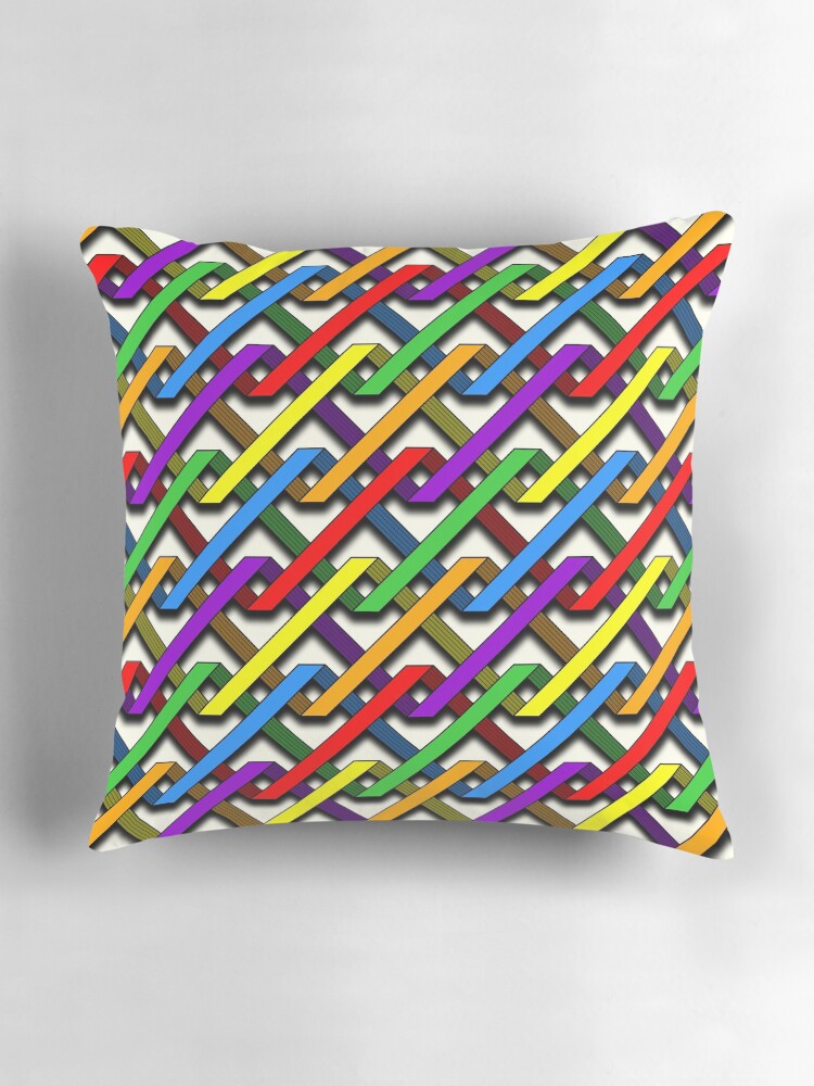 Thumbnail 3 of 4, Pillow, Pride Tangles designed and sold by MathenaArt.