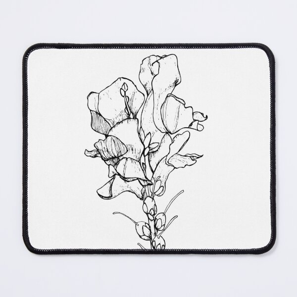 Item preview, Snapdragon Botanical Illustration | Black Line | White Fill designed and sold by RedolentPress.