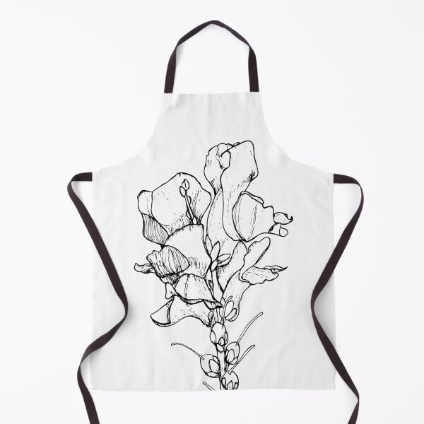Item preview, Snapdragon Botanical Illustration | Black Line | White Fill designed and sold by RedolentPress.