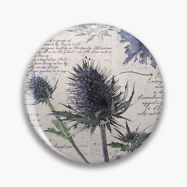 Item preview, Blue Thistle Vintage Botanical Poster designed and sold by Elvenwings.