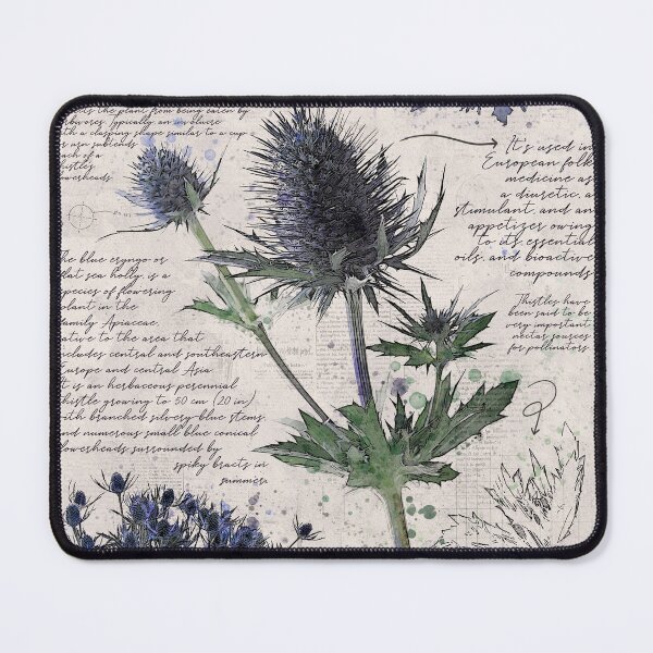 Item preview, Blue Thistle Vintage Botanical Poster designed and sold by Elvenwings.