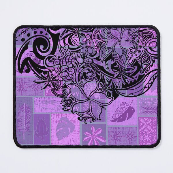 Item preview, Hawaiian Black Overlay With Purple Village Tiare Tapa Artboard  designed and sold by sunnthreads.