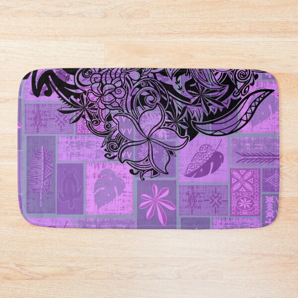 Item preview, Hawaiian Black Overlay With Purple Village Tiare Tapa Artboard  designed and sold by sunnthreads.