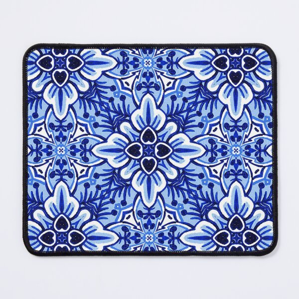 Item preview, Cute Vintage Dutch Delft Blue Floral Pattern designed and sold by LC Graphic Design Studio.