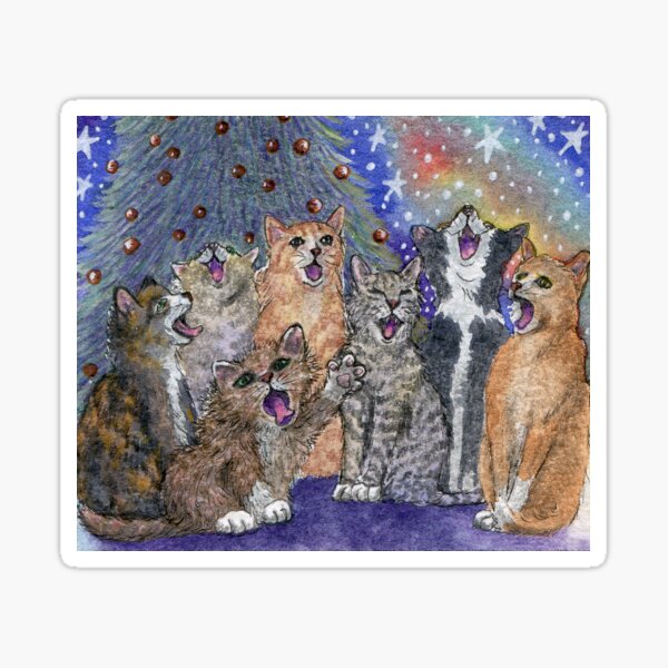 Artikel-Vorschau von Katzen singen Weihnachtslieder, designt und verkauft von SusanAlisonArt.