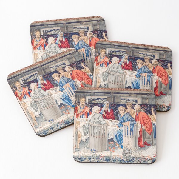 Item preview, Quest for the Holy Grail Tapestries - Knights of the Round Table Summoned to the Quest by the Strange Damsel (1898-1899) by William Morris, Edward Burne-Jones and John Henry Dearle designed and sold by amrmab.