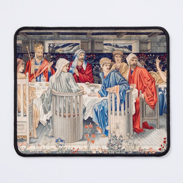 Item preview, Quest for the Holy Grail Tapestries - Knights of the Round Table Summoned to the Quest by the Strange Damsel (1898-1899) by William Morris, Edward Burne-Jones and John Henry Dearle designed and sold by amrmab.