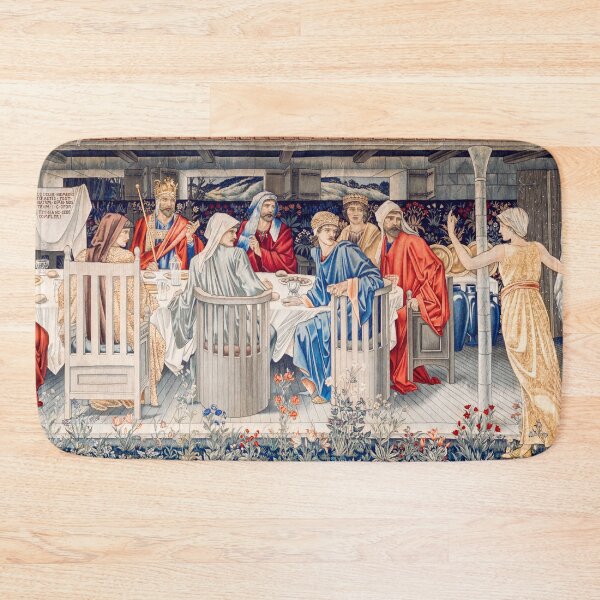Item preview, Quest for the Holy Grail Tapestries - Knights of the Round Table Summoned to the Quest by the Strange Damsel (1898-1899) by William Morris, Edward Burne-Jones and John Henry Dearle designed and sold by amrmab.