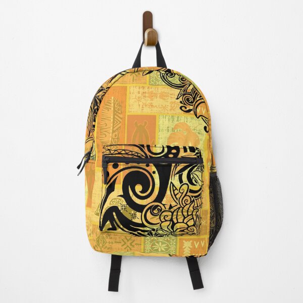 Item preview, Hawaiian Black Overlay With Golden Village Sunrise Tiare Tapa Artboard designed and sold by sunnthreads.