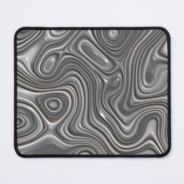 Item preview, Faux Silver Metal Modern 3D Liquid Swirls Pattern designed and sold by LC Graphic Design Studio.