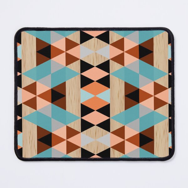 Item preview, Rustic Diamond Squares Triangles Wood Art Pattern designed and sold by LC Graphic Design Studio.