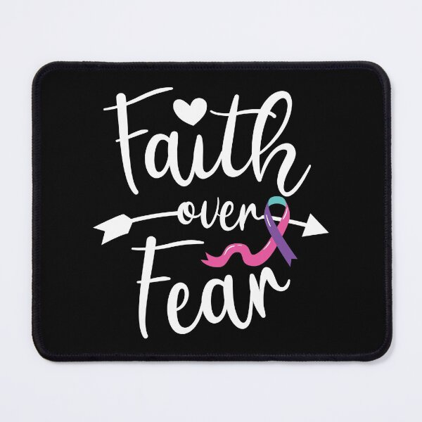 Item preview, Faith Over Fear with Thyroid Ribbon designed and sold by ThyroidFighter.