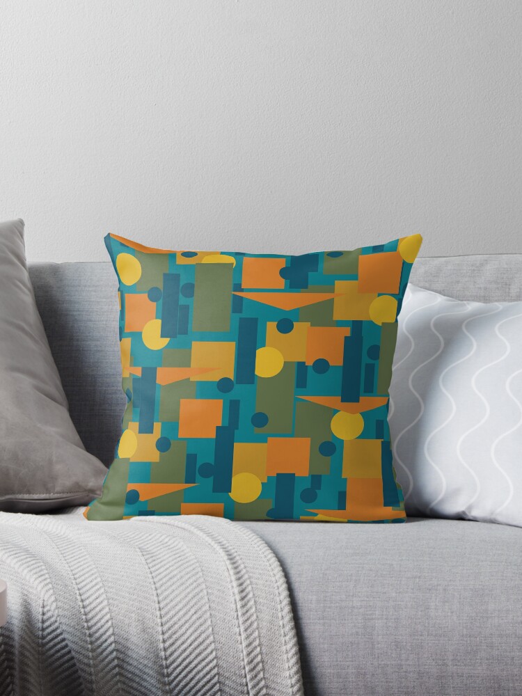 Turquoise and best sale yellow throw pillows