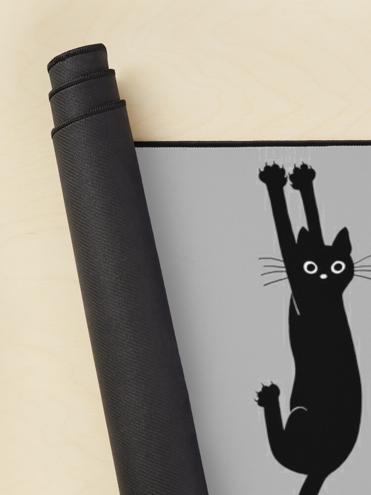 Mouse Pad, Black Cat Holding On designed and sold by Jenn Inashvili
