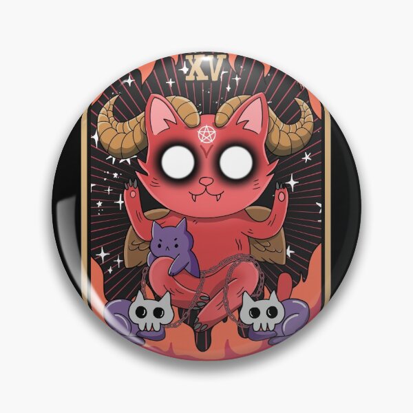 Item preview, Kawaii Pastel Goth Art The Devil Tarot Cute Demon Cat Creepy designed and sold by Miciareter.