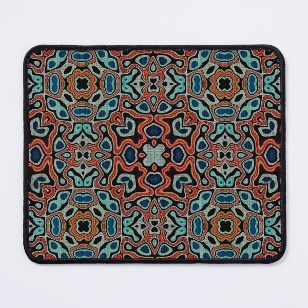 Item preview, Red Orange Dark Blue Aqua Turquoise Green Hip Orient Bali Art designed and sold by LC Graphic Design Studio.