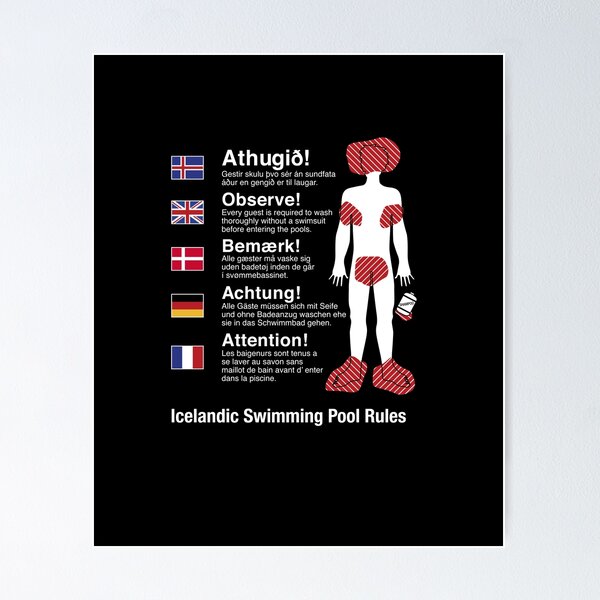 Item preview, Iceland Swimming Pool Rules designed and sold by twHistory.