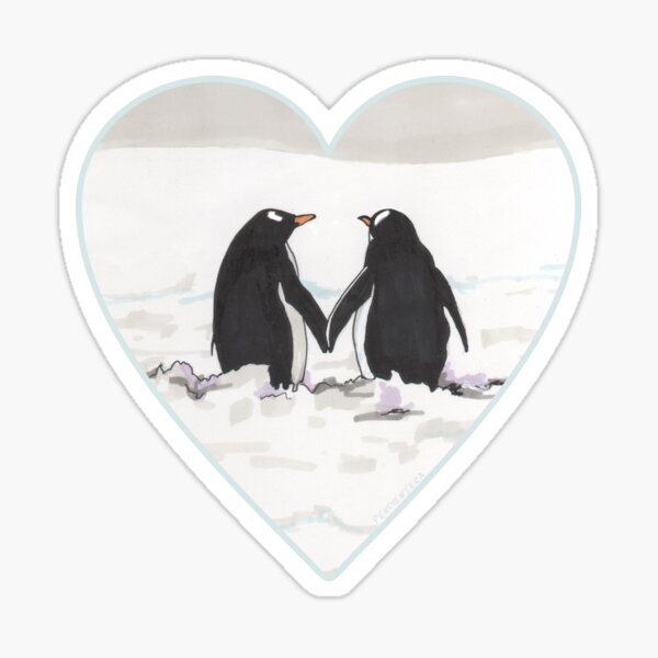 Pingüinos enamorados Pegatina