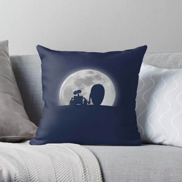 Wall•E and EVE in the Moonlight, Awwwww. Throw Pillow