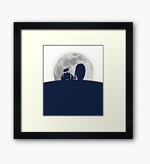 Wall•E and EVE in the Moonlight, Awwwww. Framed Print