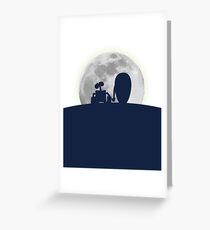 Wall•E and EVE in the Moonlight, Awwwww. Greeting Card
