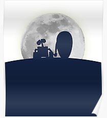 Wall•E and EVE in the Moonlight, Awwwww. Poster