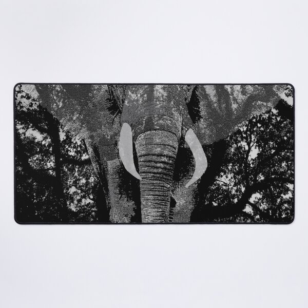 Item preview, ELEPHANT AND TREE LIMBS INCOGNITO SAFARI BLACK AND WHITE designed and sold by Overthetopsm.