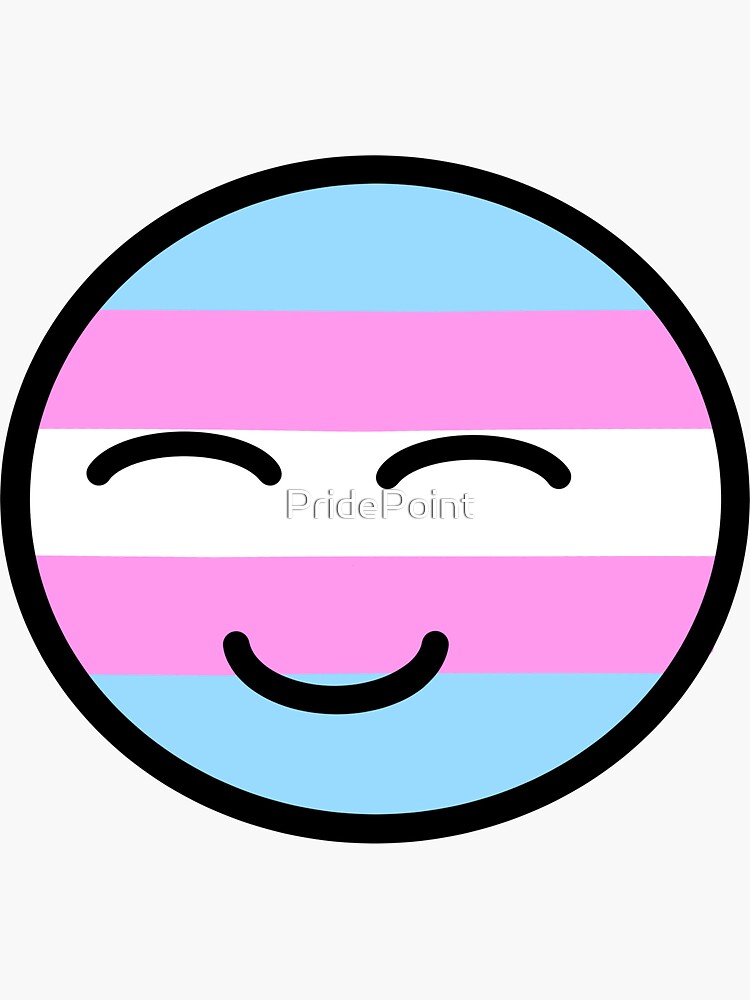 Transgender Pride Smiley Face Sticker For Sale By Pridepoint Redbubble 