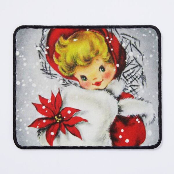 Item preview, Christmas Vintage Girl with Poinsettia designed and sold by DigitalEffects.