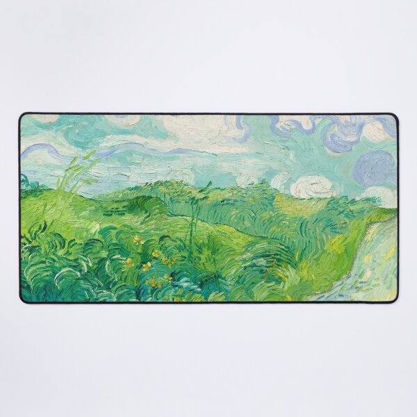 Green Wheat Fields Auvers Van Gogh Fine Art Desk Mat