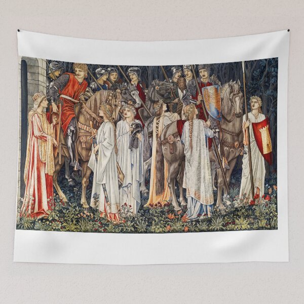 Item preview, Quest for the Holy Grail Tapestries - The Arming and Departure of the Knights (1895–1896) by William Morris, Sir Edward Burne-Jones, and John Henry Dearle designed and sold by amrmab.