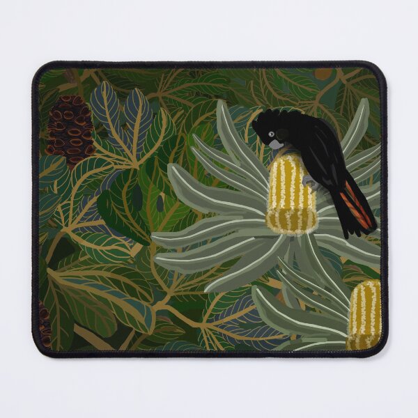 Item preview, Red Tailed Black Cockatoo and Banksia Seed Pods designed and sold by Donnahuntriss.